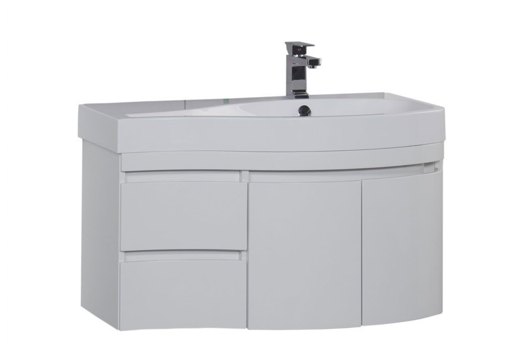 Тумба под раковину Aquanet Сопрано 95 R белый (2 дверцы 2 ящика) sun-id-275442 - Вид №1
