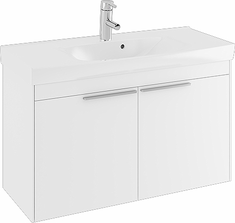 47386 Комплект мебели IFO Sense, с двумя дверцами, компактный, Ш = 900 мм, Ш1 = 922 мм, белый  - Вид №3