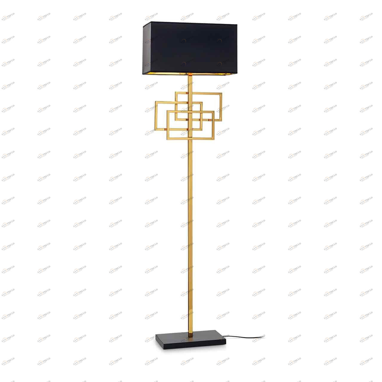Торшер с абажуром черный Luxury Ottone Luxury PT1 IDEAL LUX LUXURY 00-3948905 Золото;черный