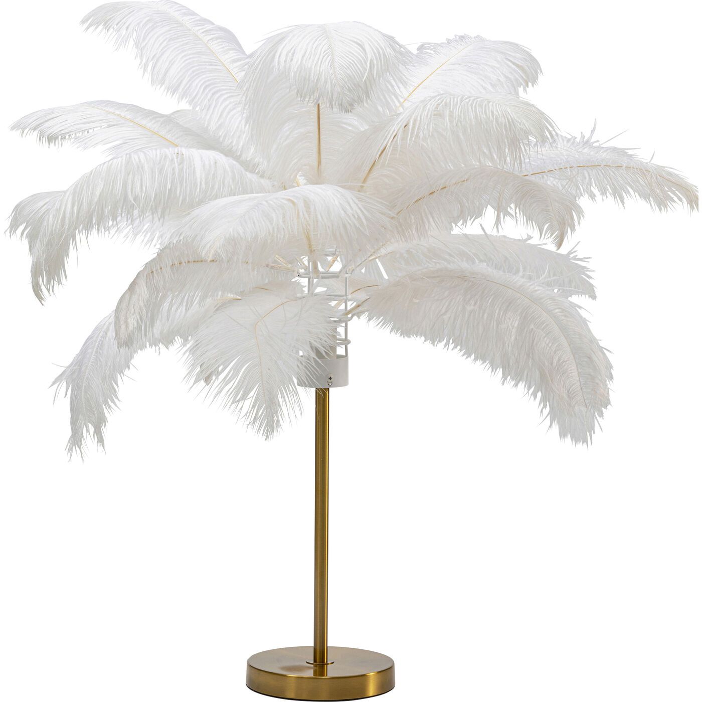 Настольная лампа с абажуром из страусиных перьев KARE Design FEATHER PALM ARCH-00129699 - Вид №1