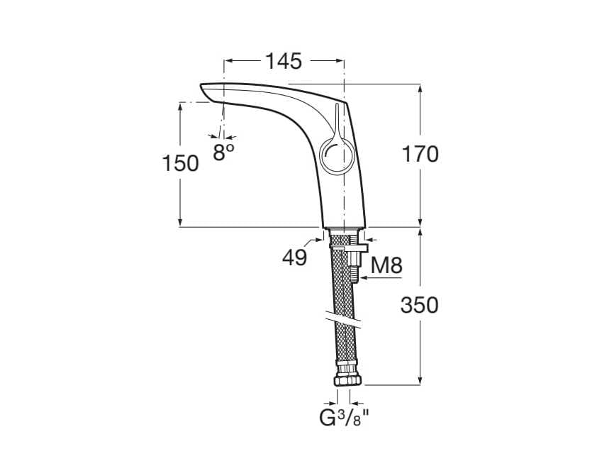 Смеситель для раковины из латуни без слива Roca Insignia ARCH-00115698 - Вид №2