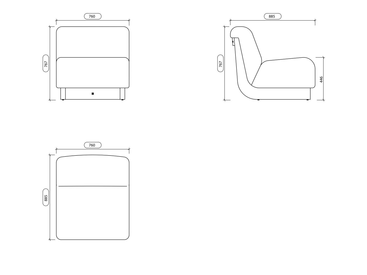Тканевое кресло без подлокотников Laskasas Essence ARCH-00148809 - Вид №5