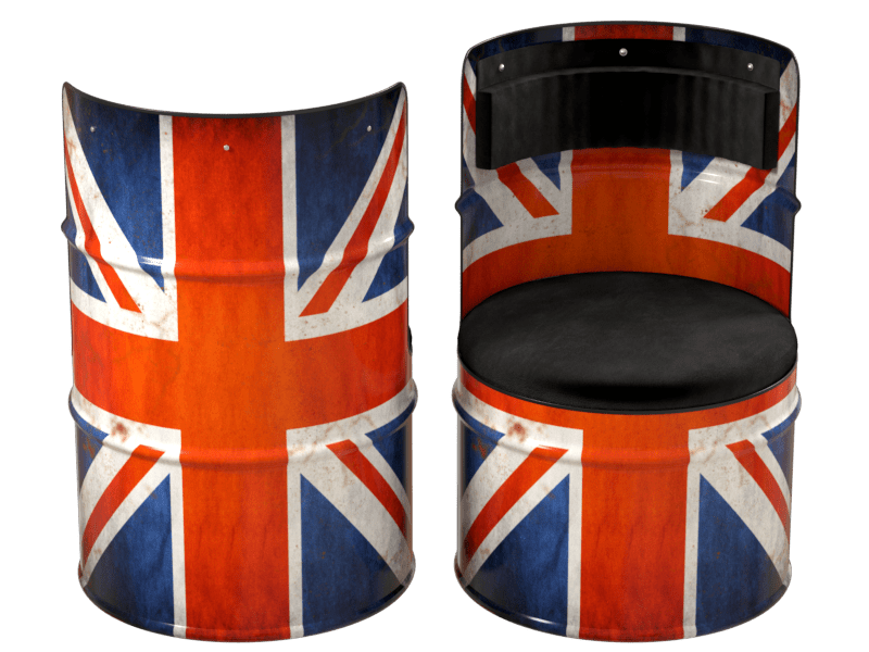 Бочка-кресло металлическое красное "Флаг Великобритании" STARBARREL  00-3895260 Красный  - Вид №2