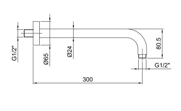 Настенный душ с дождевой насадкой ABOUTWATER AL/23 ARCH-00051201 - Вид №4