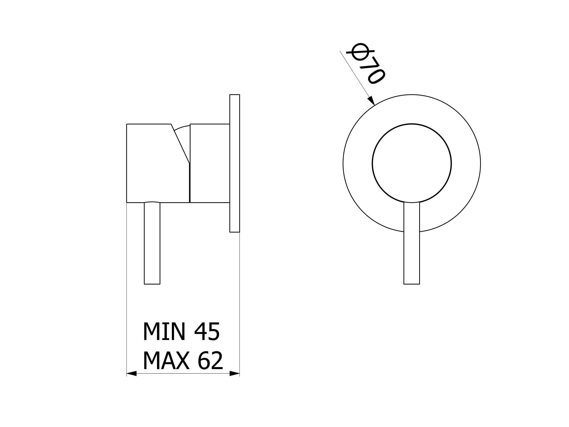 Однорычажный смеситель для душа из нержавеющей стали IB M316 ARCH-00030744 - Вид №2