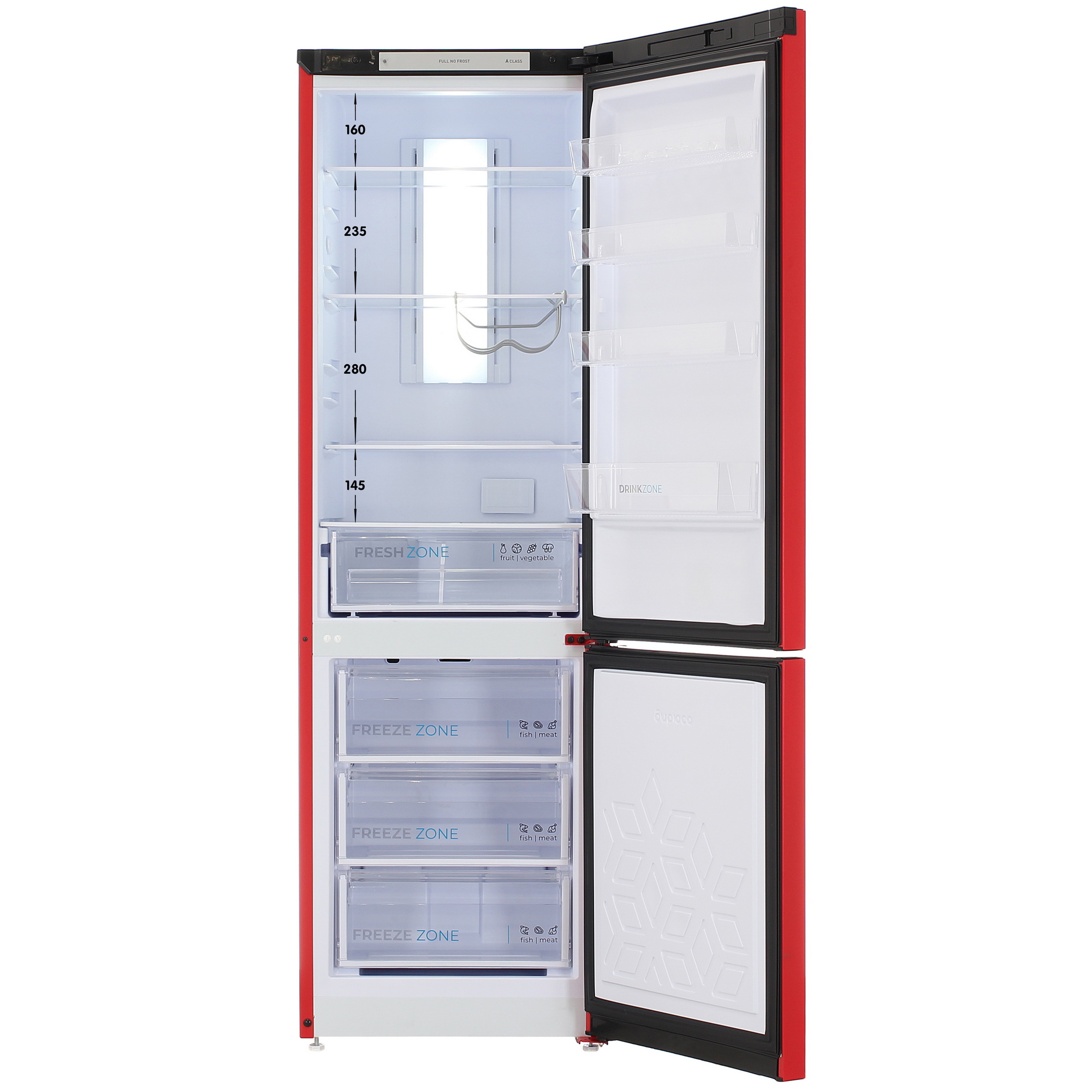 9185845 Холодильник с морозильником   Бирюса H960NF красный STDN-0115253 - Вид №1