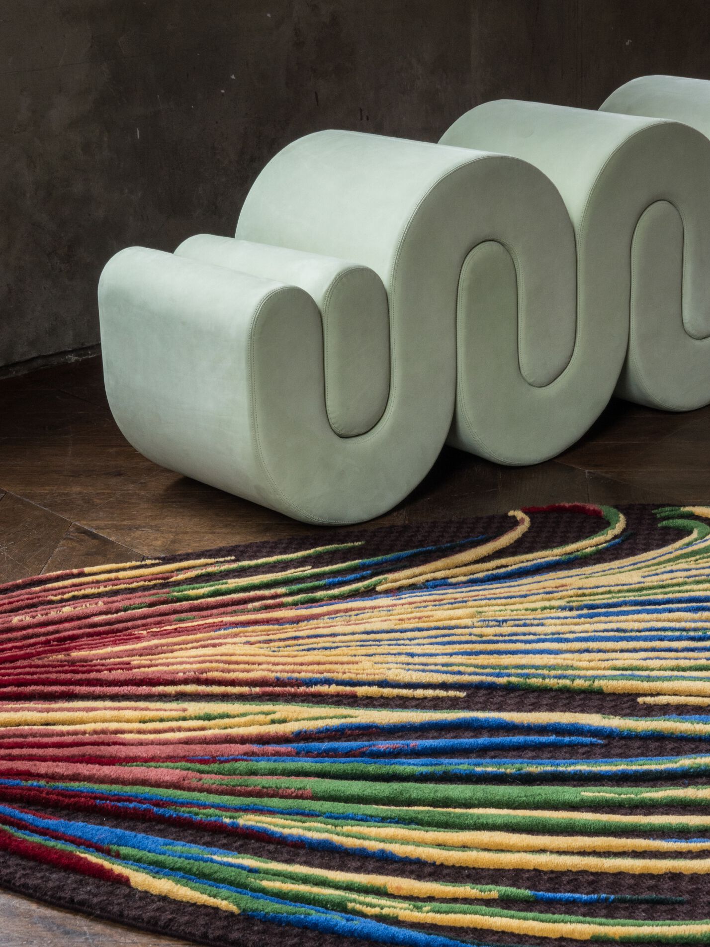 Изогнутый ковер ручной работы Tapis Rouge электрический ARCH-00091820 - Вид №3