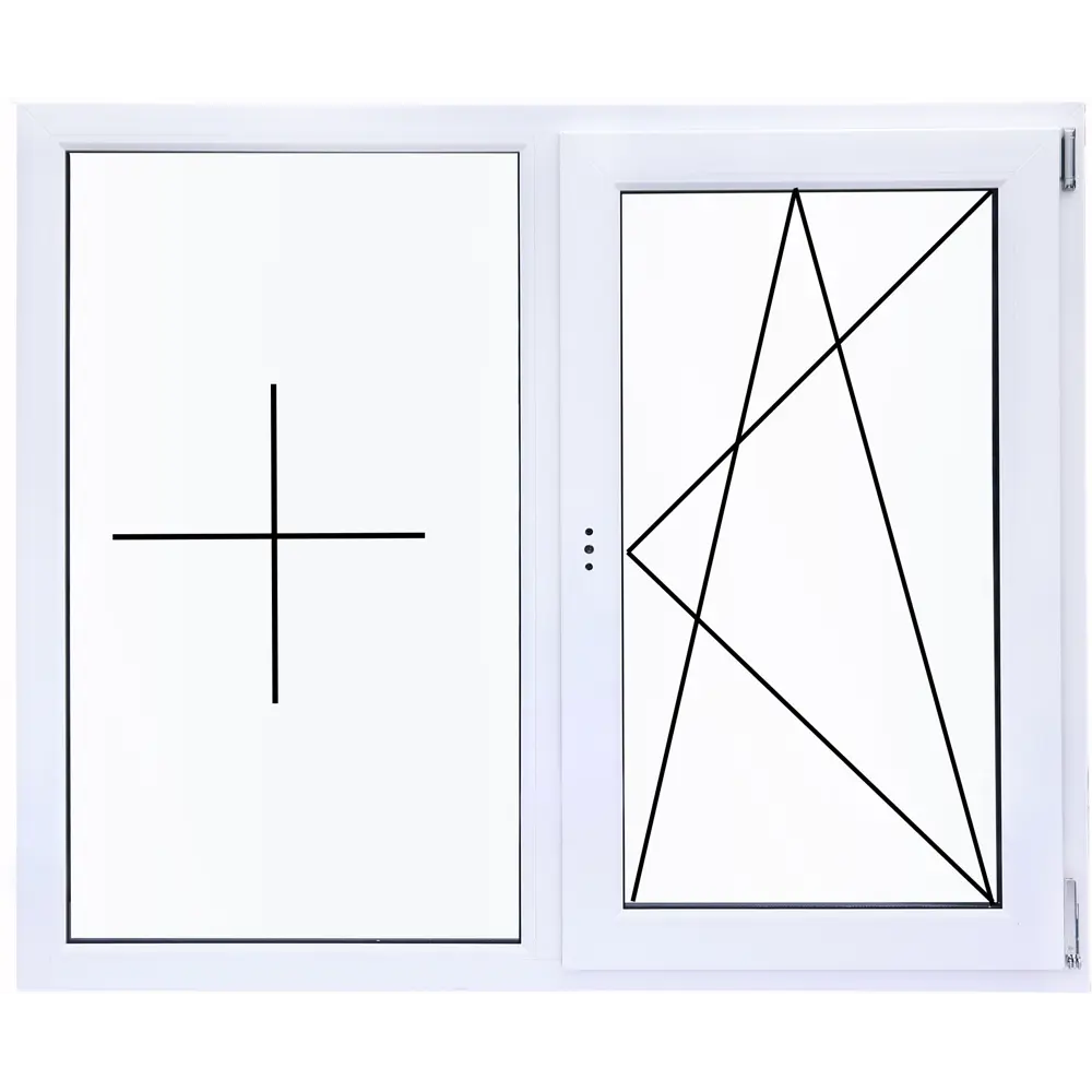 Окно пластиковое ПВХ VEKA двустворчатое 1160x1200 мм (ВхШ) однокамерный стеклопакет белый/белый STLM-2077823