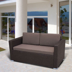 S52A-W53 Brown Плетеный диван Afina