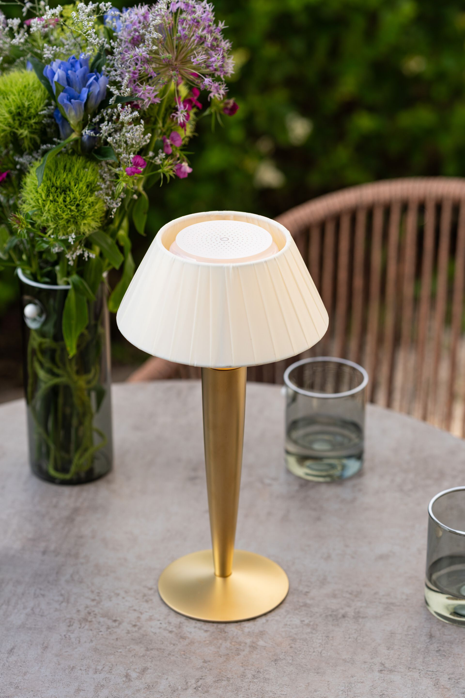 Алюминиевая и тканевая аккумуляторная настольная лампа Zafferano FLAMINIA ARCH-00069797 - Вид №1