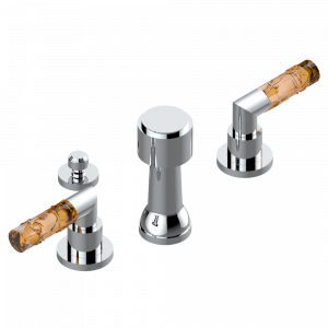 A34-207KA Смеситель для биде KOHLER с вакуумным прерывателем Thg-paris Bambou с хрусталём янтарного цвета Хром