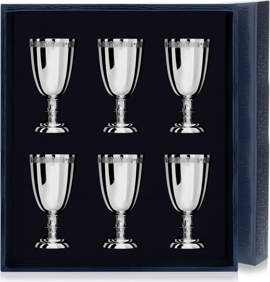 10649542 Аргента (Россия) Набор из 6 рюмок "Император" +футляр Серебро 925 