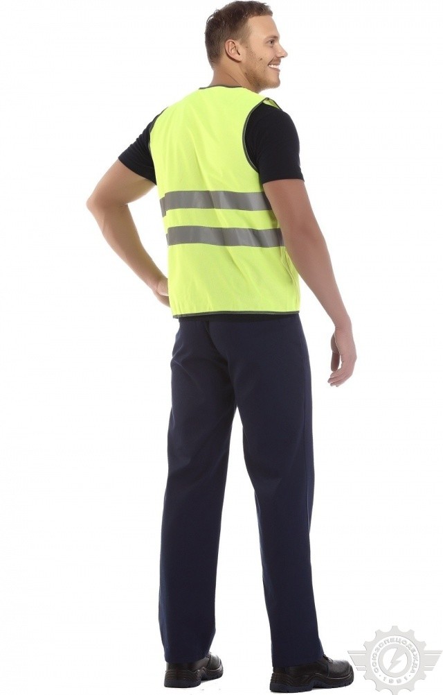65702 Сигнальный жилет "Спектр" лимонный с СВП  Сигнальная одежда  размер 48-50 (L) Спецодежда  - Вид №7