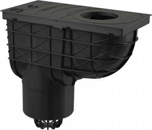 Ливнеотвод 300×155/125 мм, сток – прямой, черный