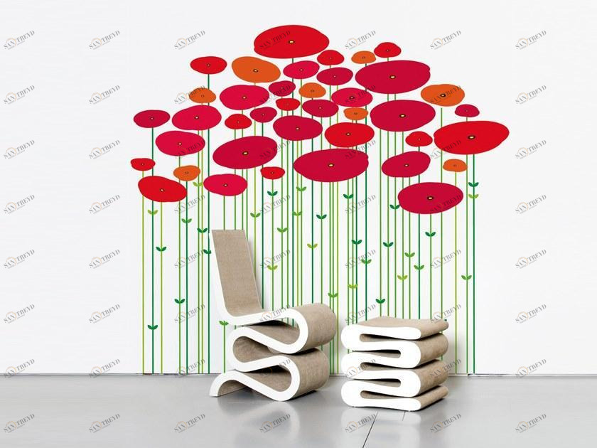 Moustache Клейкое виниловое украшение с цветочными мотивами Domestic sun-id-1467834