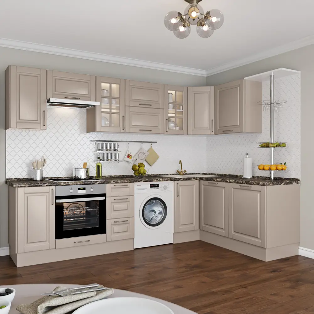 Витрина для шкафа Delinia «Леда бежевая» 60x35 см, МДФ, цвет бежевый STLM-2175601 - Вид №3