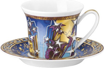 10583150 Rosenthal Versace Чашка для эспрессо с блюдцем Rosenthal Versace Мечты о бесконечности 100мл, фарфор Фарфор 