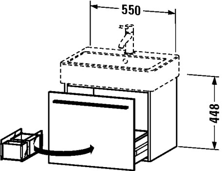 XL604401212 X-Large Тумбочка подвесная Дуб брашированный, натуральный шпон Duravit - Вид №1