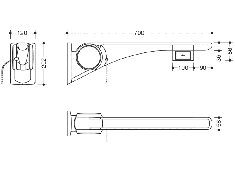 802.50.42160 Базовая складная опорная рейка HEWI Stützen  - Вид №4