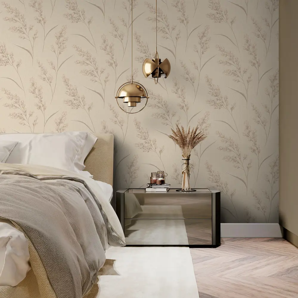 Флизелиновые обои Wallsecret Campo бежевые 1.06 м 89400486 STLM-1537140 - Вид №4