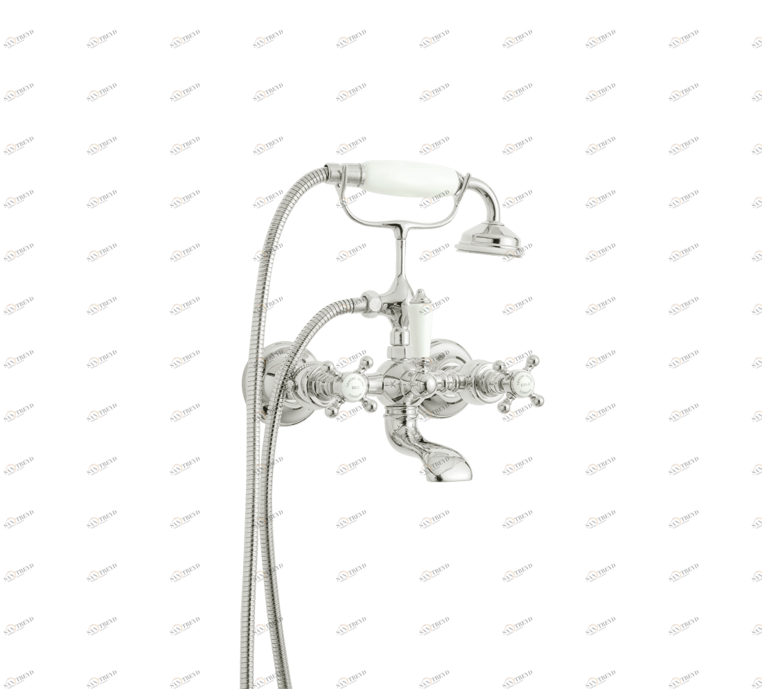 Gentry Home Смеситель для раковины мостик на 2 отверстия 200мм Mayfair Никель GH101175