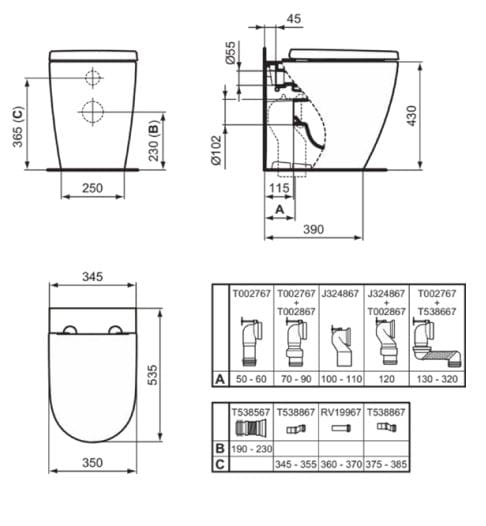 Пластиковое сиденье для унитаза Ideal Standard I.LIFE O - T572101 ARCH-00006122 - Вид №2