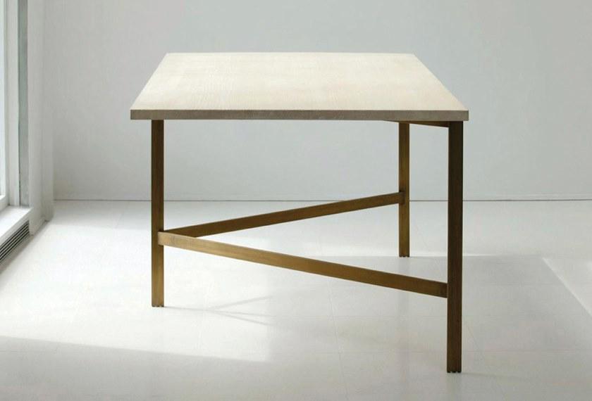 BassamFellows Прямоугольный деревянный обеденный стол на металлической основе Plank sun-id-1501786 - Вид №2