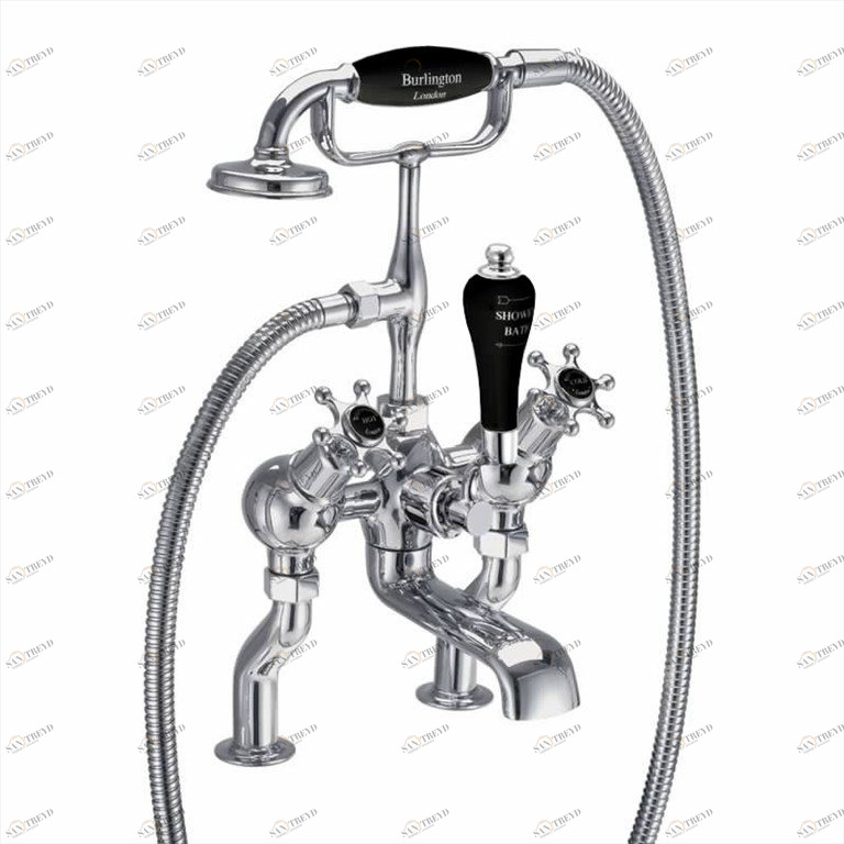 Смеситель для ванны "под наклоном" и ручным душем, набортный [BI19 BLA]  Burlington T9-QT BLA, T18, T3 BLA 