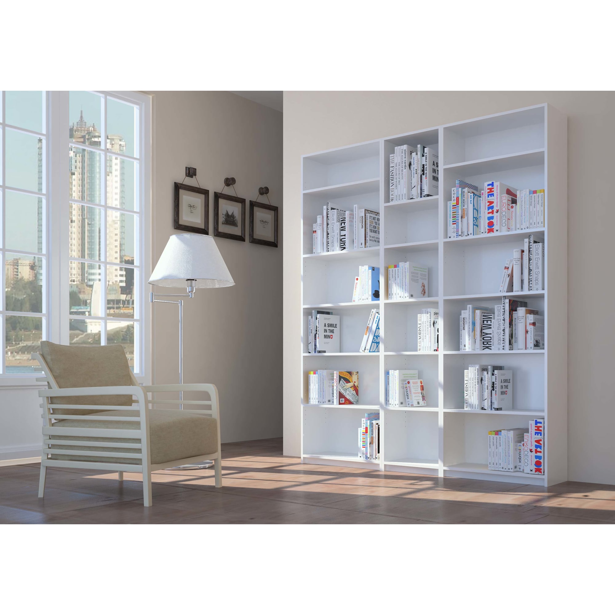 17786492 Стеллаж Кабуки 60x201x28 см, ЛДСП, цвет белый Santreyd  - Вид №3