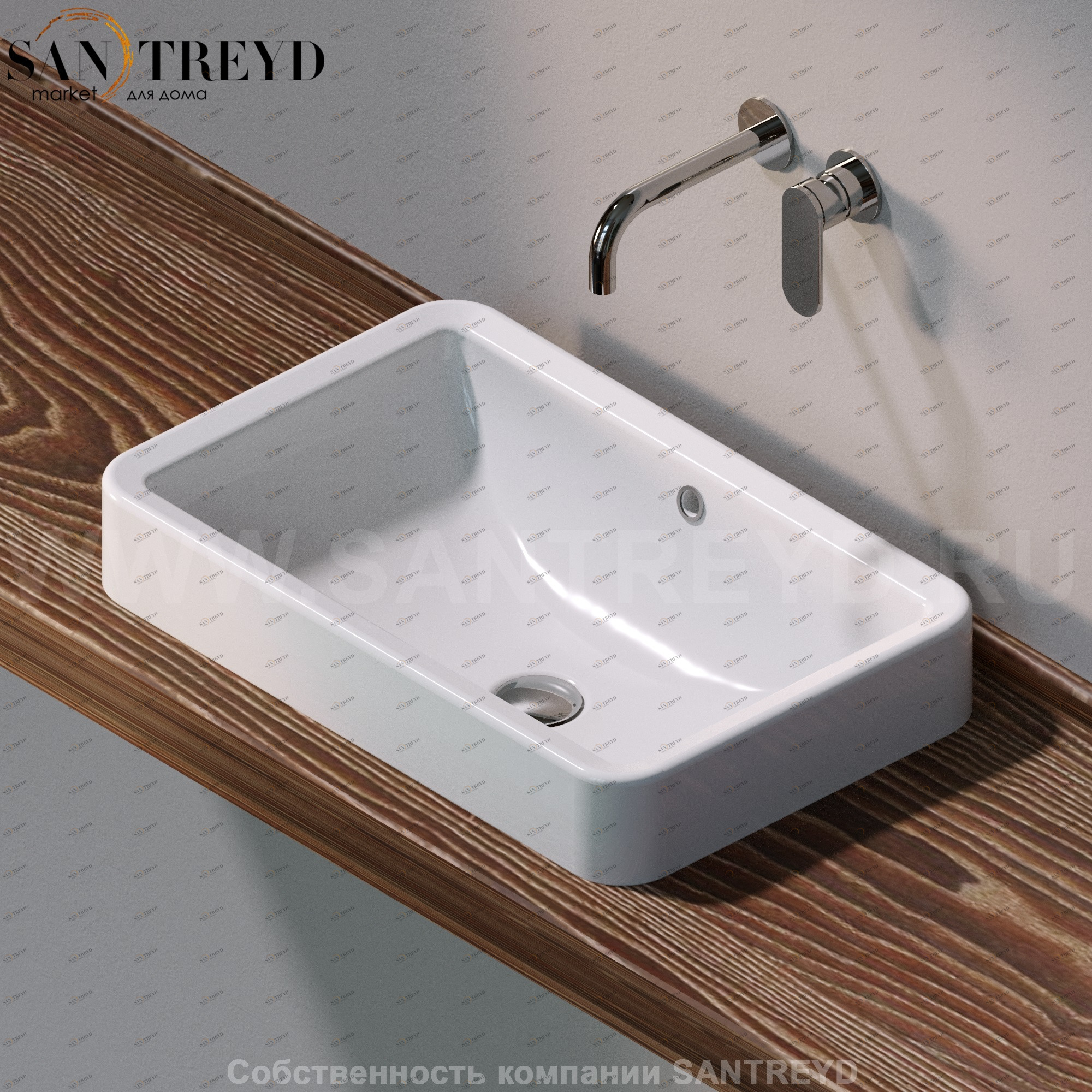 NL62INC9016 Накладная раковина под столешницу  прямоугольная Ceramica Flaminia Nile