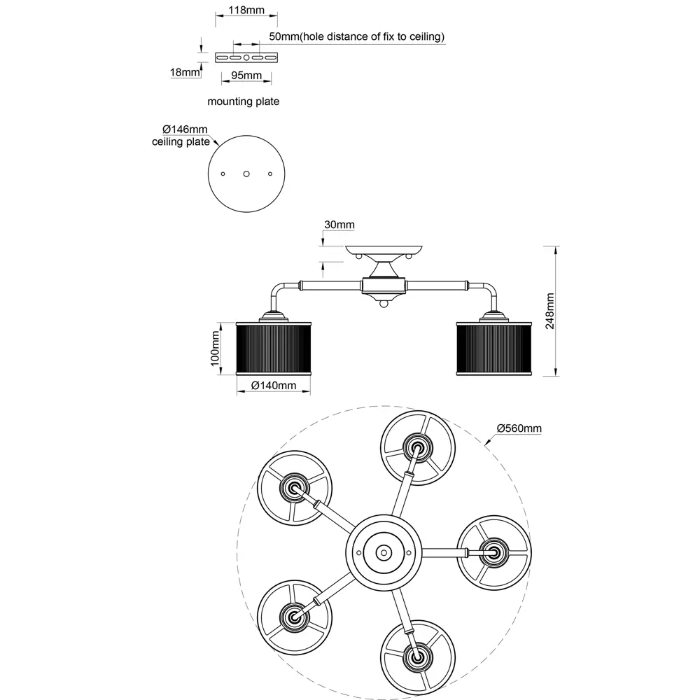 Люстра потолочная Essence 5 ламп 18 м² цвет хром Escada STLM-2072471 - Вид №8