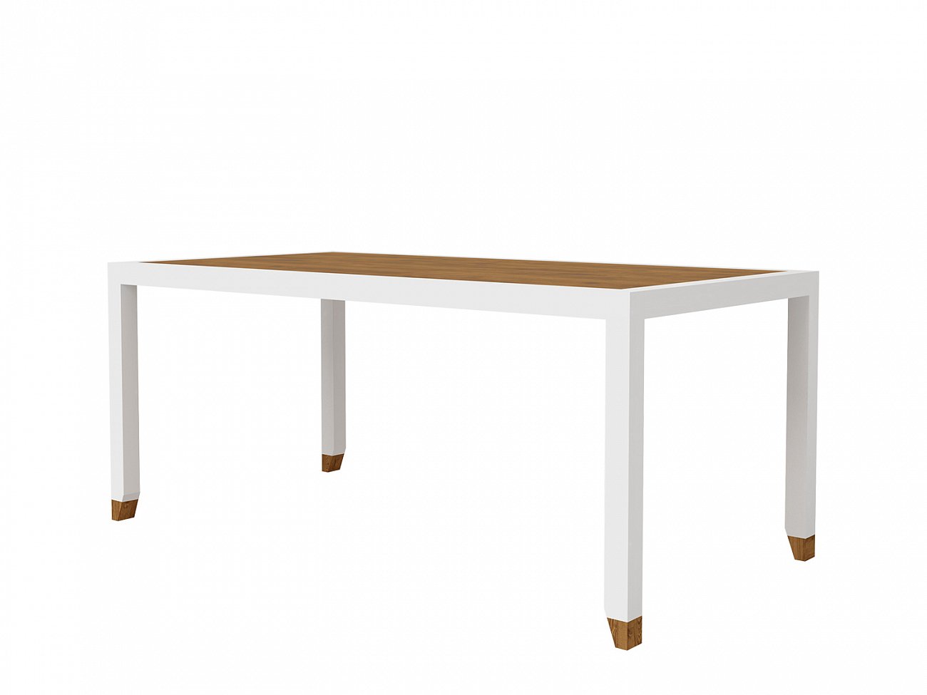 Обеденный стол белый прямоугольный с деревянным топом 180 см Arnika FURNITERA ARNIKA 120348 Бежевый;белый  - Вид №1