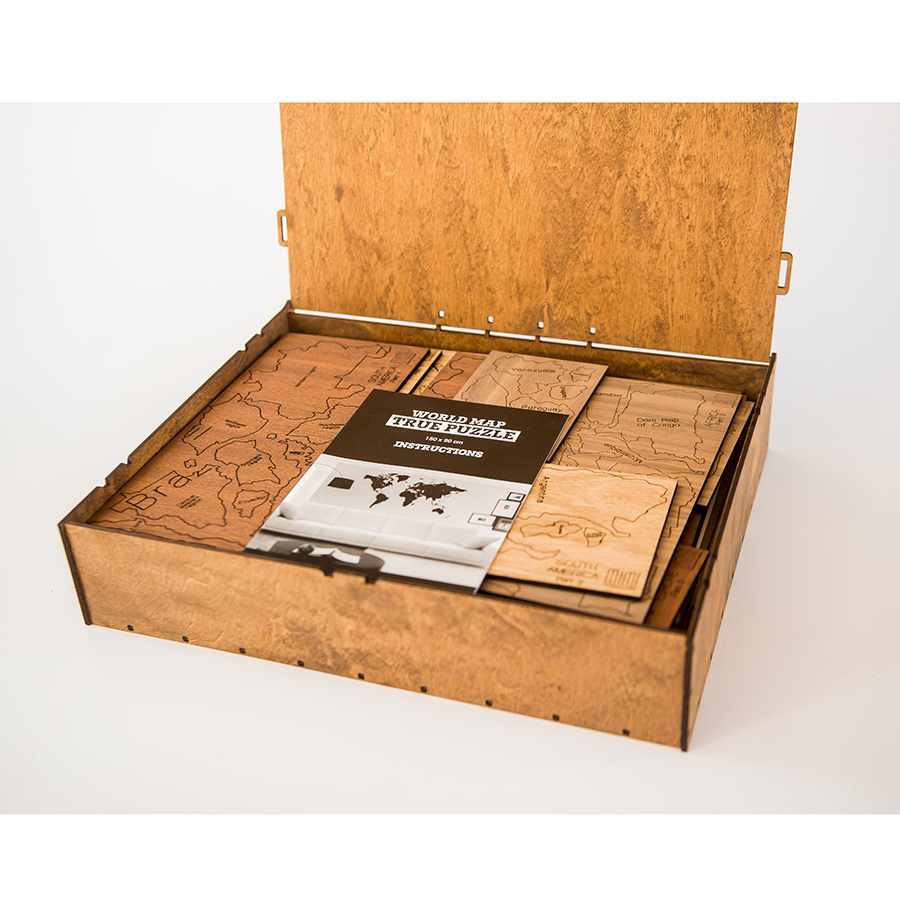 19-18 Карта-пазл wall decoration exclusive 150х90 см европейский дуб, африканское сапеле, американский оре Mimi  - Вид №5