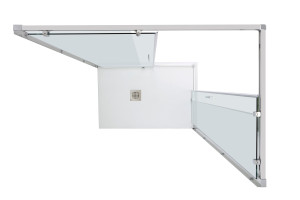 Алюминиевая и стеклянная угловая душевая кабина