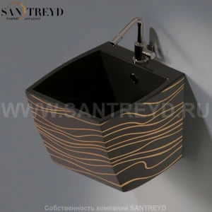 L253.411G Подвесная раковина настенная овальная A. e T. Italia SQUARE черная