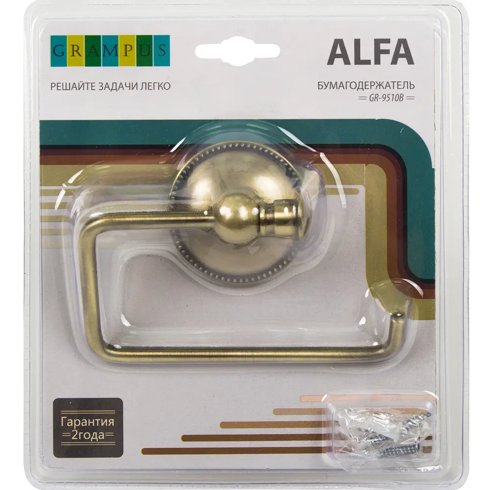 Держатель для туалетной бумаги Grampus Alfa цвет античная латунь STLM-2153805 - Вид №3