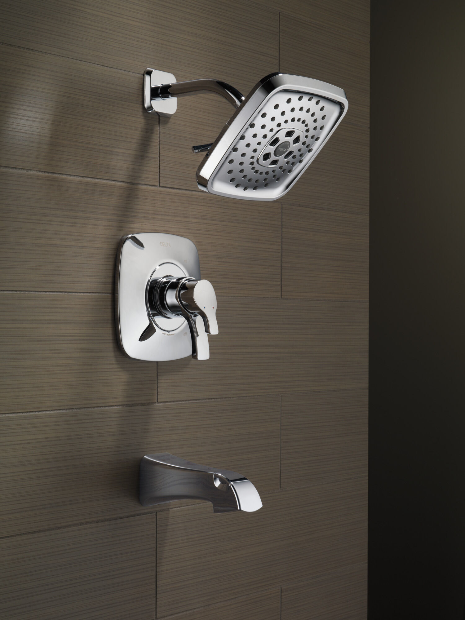 T17452-SS Monitor® 17 Series H2Okinetic® для ванны и душа Delta Faucet Tesla Нержавеющая сталь - Вид №1