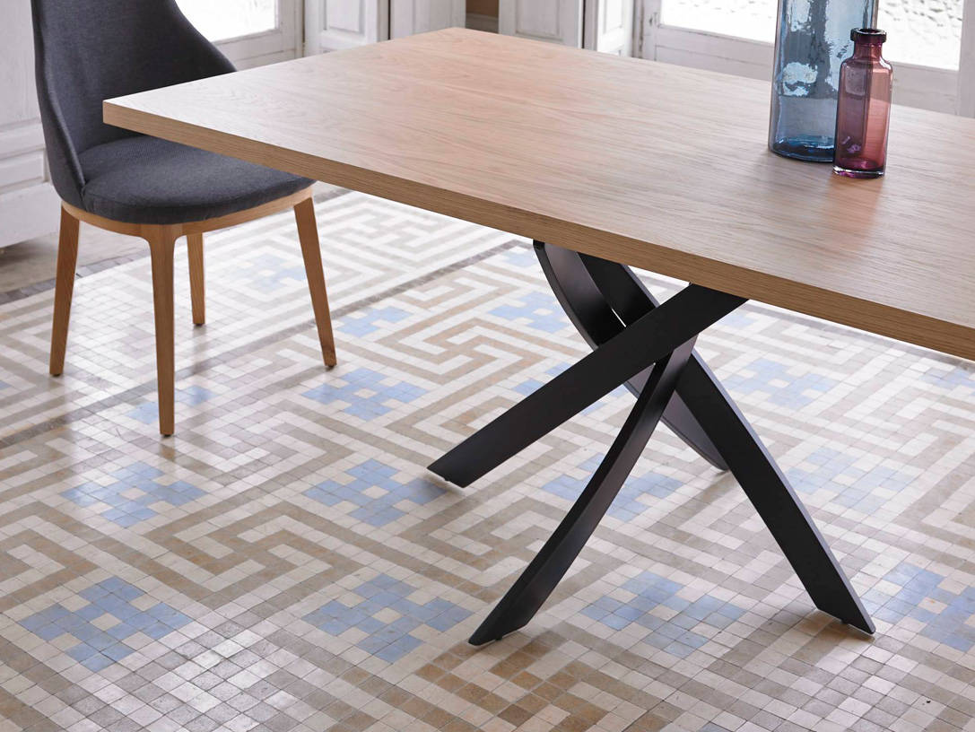 094942 Стол обеденный прямоугольный орех 180x95 ножки черные Angel Cerda F2133  - Вид №1