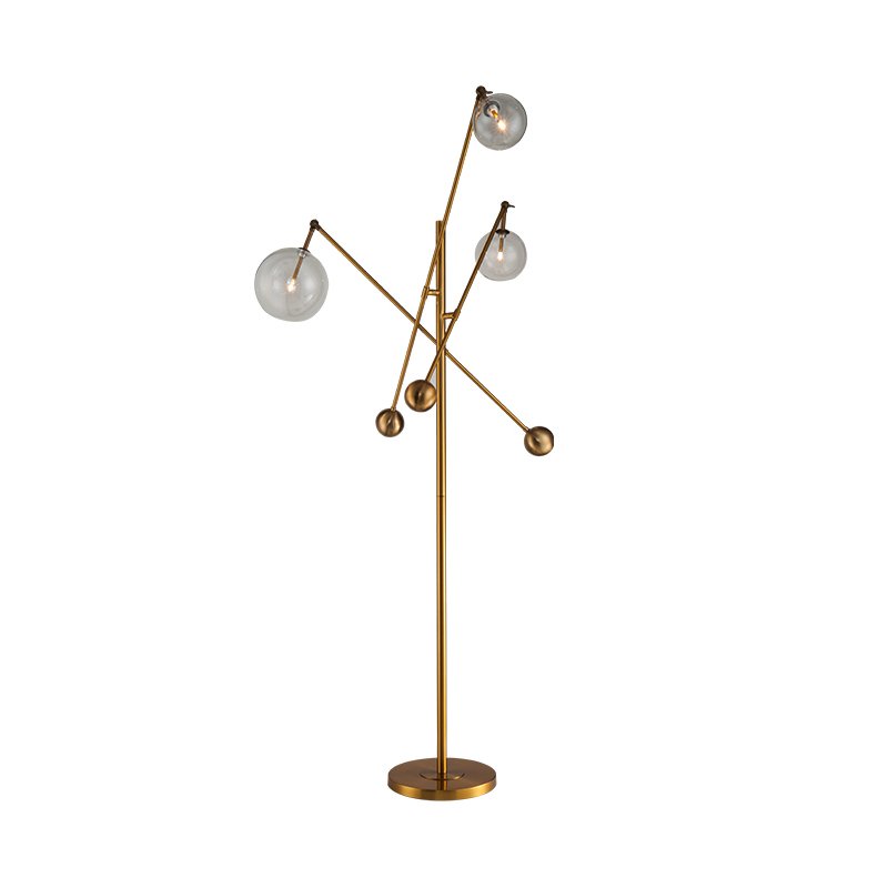 Торшер 160х80 см латунь Globe Mobile 3 KG0965F-3 brass DELIGHT COLLECTION  00-3882422 Белый;золото;прозрачный  - Вид №1