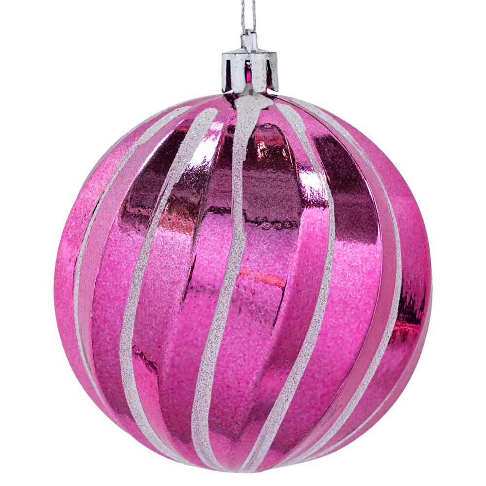 89368922 Шар елочный Изгибы ø8 см пластик фиолетовый STLM-1334732 Santreyd 