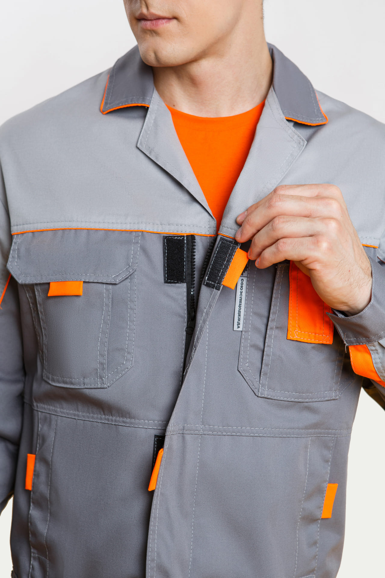 65224 Костюм "Профессионал-1" темно-серый со светло-серым  Летняя спецодежда  размер 56-58/194-200  - Вид №12