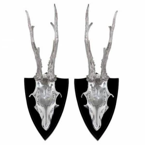 Декор настенный серебристый 2 штуки "Череп оленя" от Eichholtz EICHHOLTZ ОЛЕНЬ, ЖИВОТНЫЕ 059695 Серебро