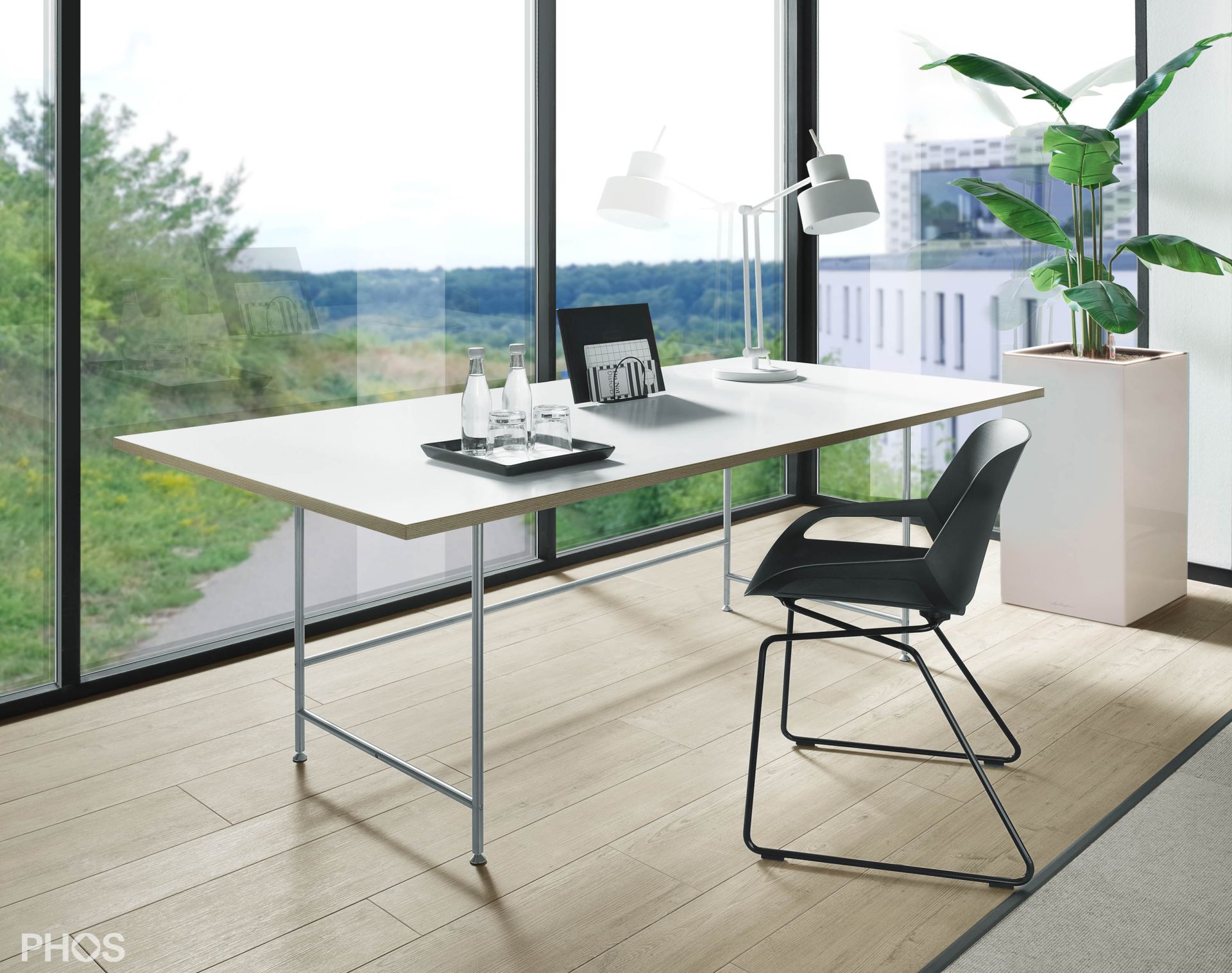 KATI-S1-180x90-MW Карлсруэ стол - письменный стол - белый - 180 х 90 х 75 см. PHOS  - Вид №2