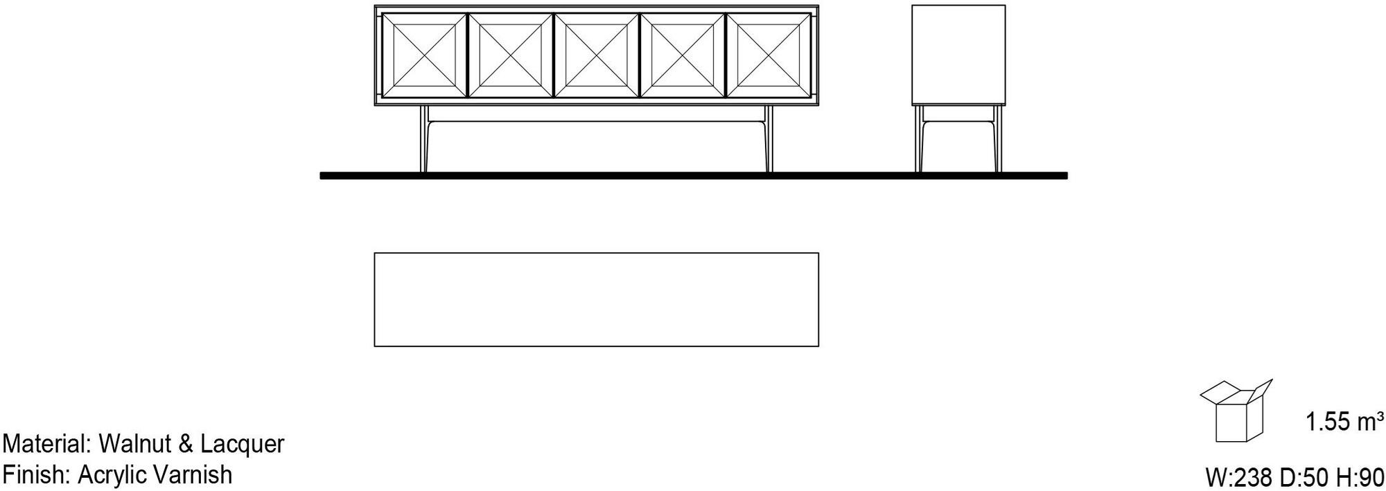 Mobi Лакированный буфет Reflect sun-id-1481489 - Вид №2