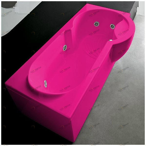 Ванна Gruppo treesse Simona V5677-DX-R розовая с гидромассажем прямоугольная правая STDV5677DXR