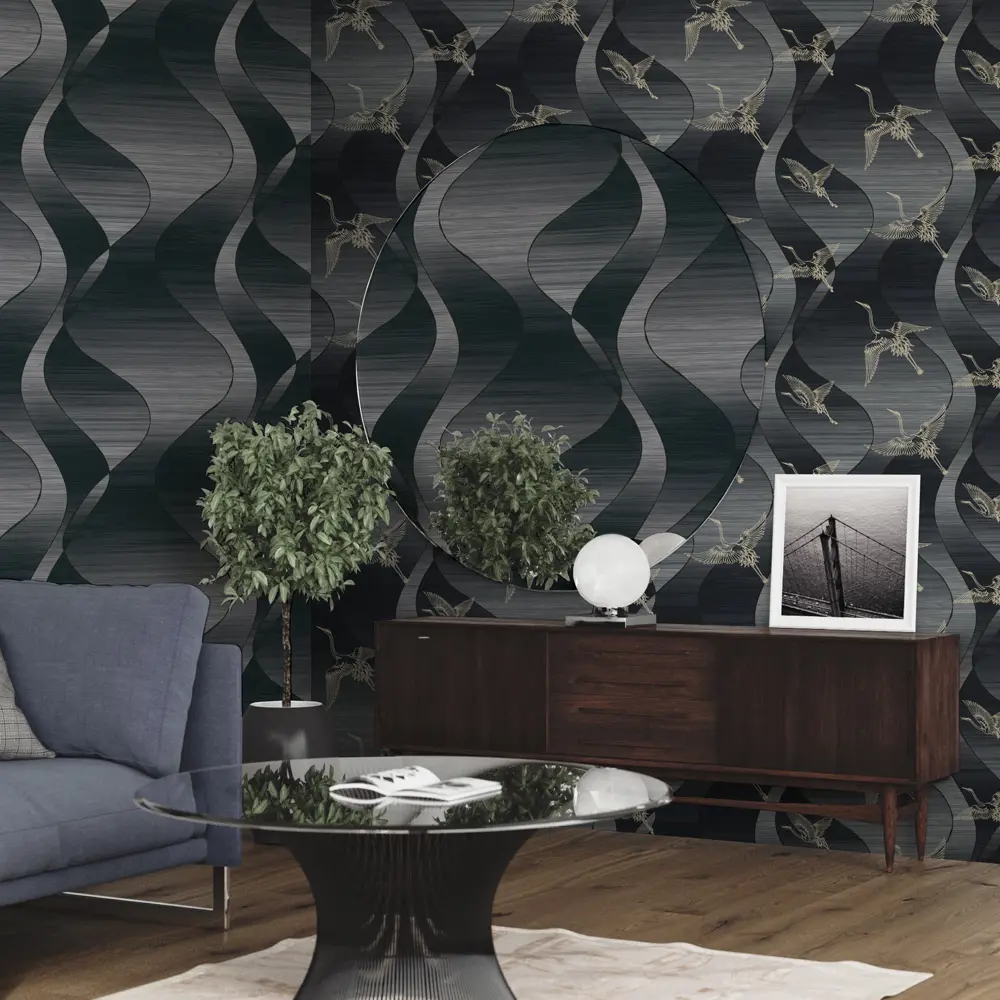 Обои флизелиновые Monte Solaro Opulence темно-синие 1.06 м MS9092-20 88478785 STLM-2021681 - Вид №3