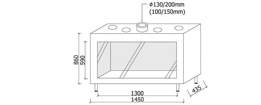 Газовый закрытый камин Metalfire ARCH-00110143 - Вид №2