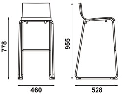 Adico Барный стул высокий с подставкой для ног Split sun-id-1416487 - Вид №1