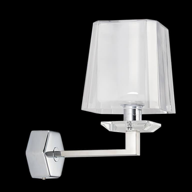 Бра с белым стеклянным плафоном серебряное Newport 4701/A NEWPORT 4700 00-3928878 Белый;серебро  - Вид №1