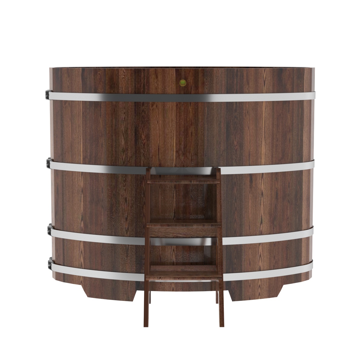 1165 Купель овальная из лиственницы 0,92х1,66х1,4 морёная премиум Alyarus  - Вид №3